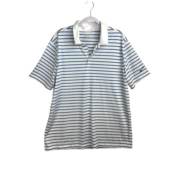 Nike Golf Other - Nike Golf Mens Dri-FIT Striped Polo Shirt Blue White 725531-435 XL